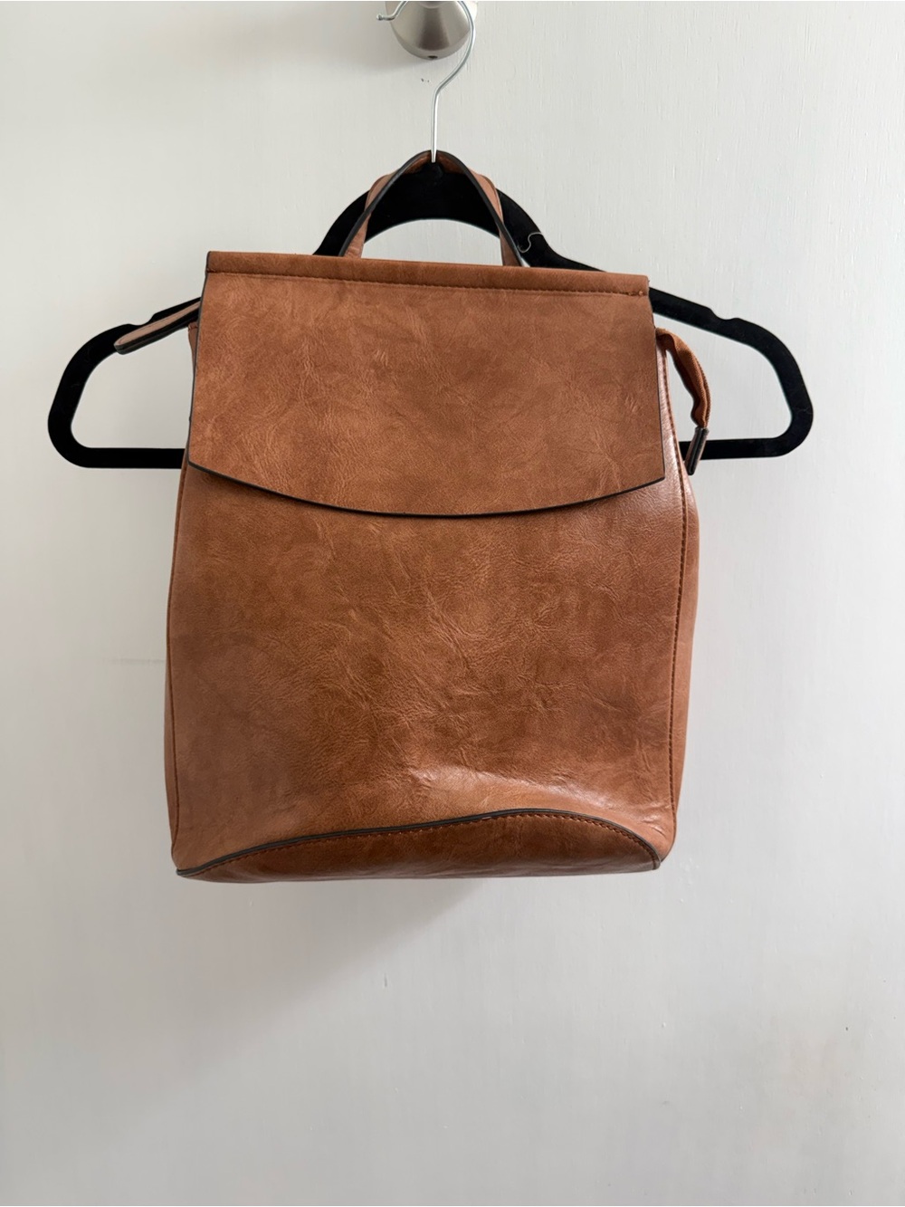 camel-colored  convertible backpack purse no brand